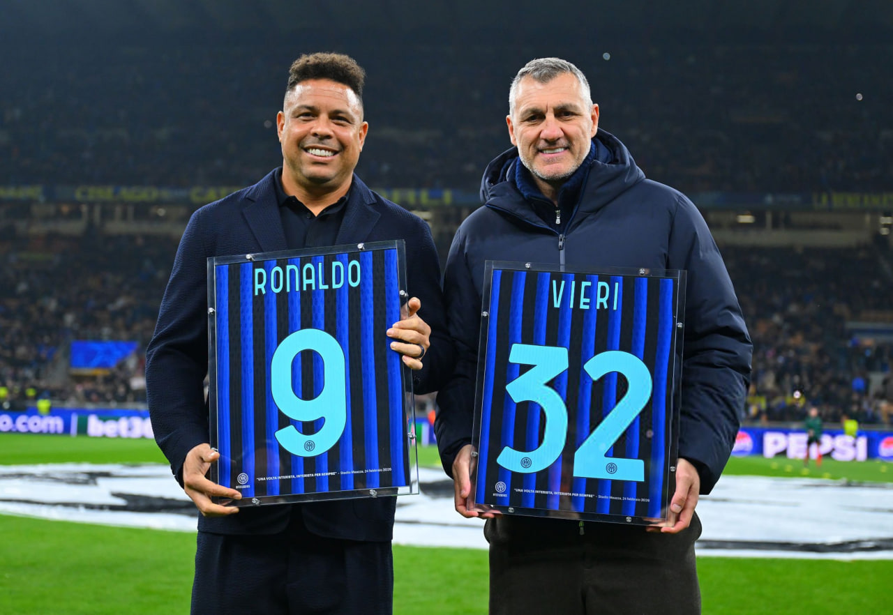 کلاس و زیبایی مطلق؛ تقدیر اینتر از رونالدو نازاریو و کریستین ویری / عکس