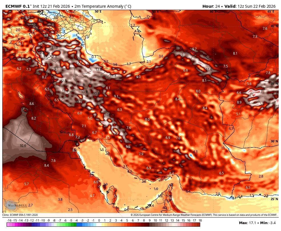 فردا یکشنبه موج گرما به اوج می‌رسد